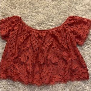 Off the shoulder lace blouse